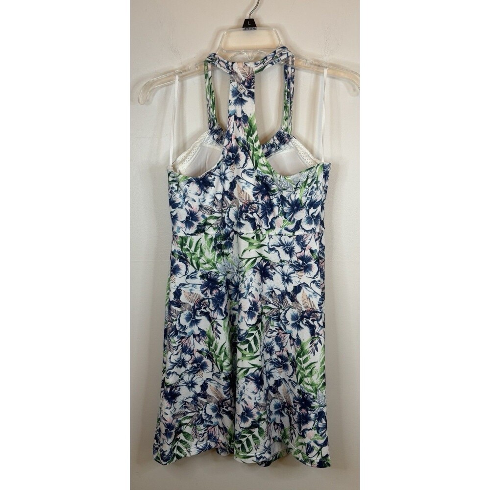 PRANA Pristine Halter Racerback Dress Women XS Padded Bra Floral Tropical Beach - Picture 5 of 12